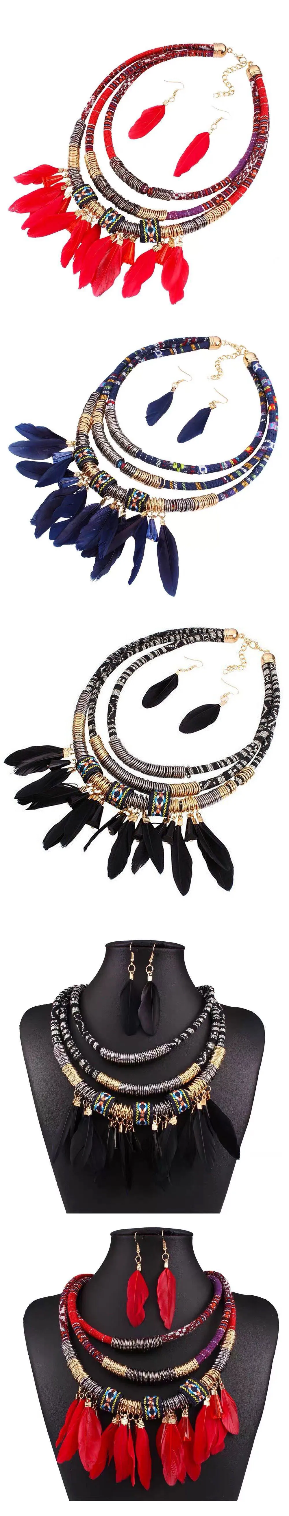 Simple Feather Tassel Wild Necklace display picture 1