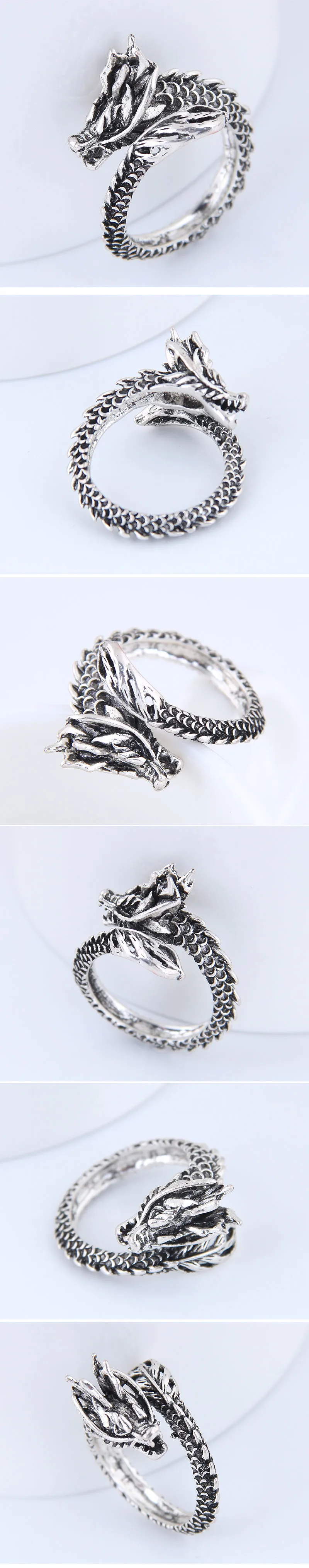 Jewelry Wholesale Fashion Dragon Retro Simple Ring display picture 1