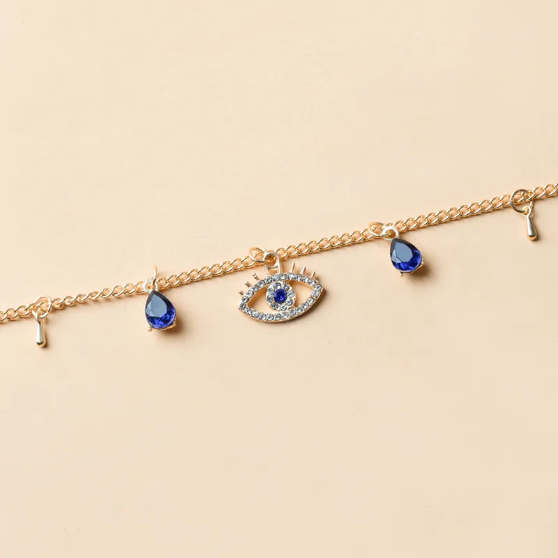 Fashion Rhinestone Eye Necklace display picture 6