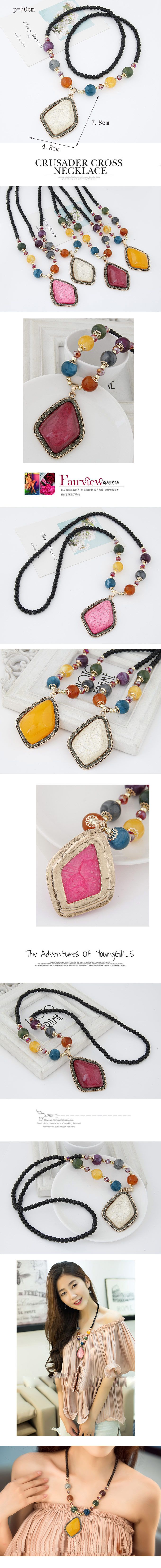 Simple Geometric Pendant Accessories Long Decorative Necklace Sweater Chain display picture 1
