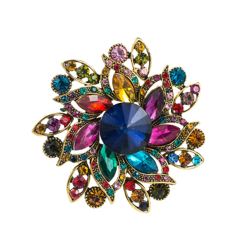 Alloy Diamond Super Flash Super Fairy Full Diamond Flower Brooch Female Wholesale display picture 8