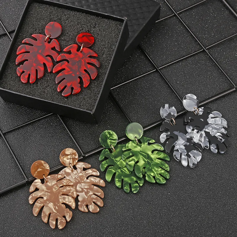 Novelty Leaves Resin Drop Earrings display picture 4