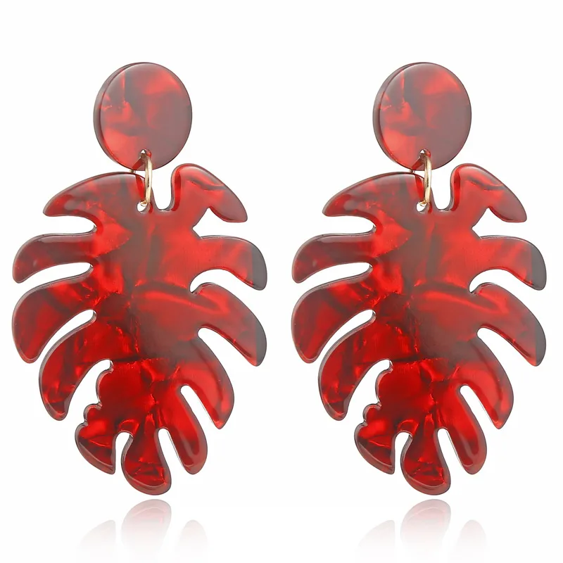 Novelty Leaves Resin Drop Earrings display picture 6