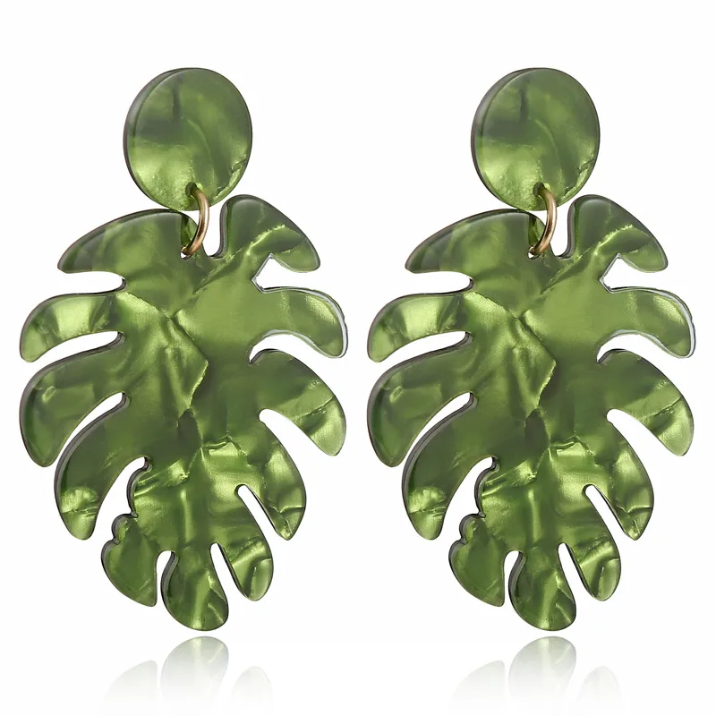 Novelty Leaves Resin Drop Earrings display picture 8