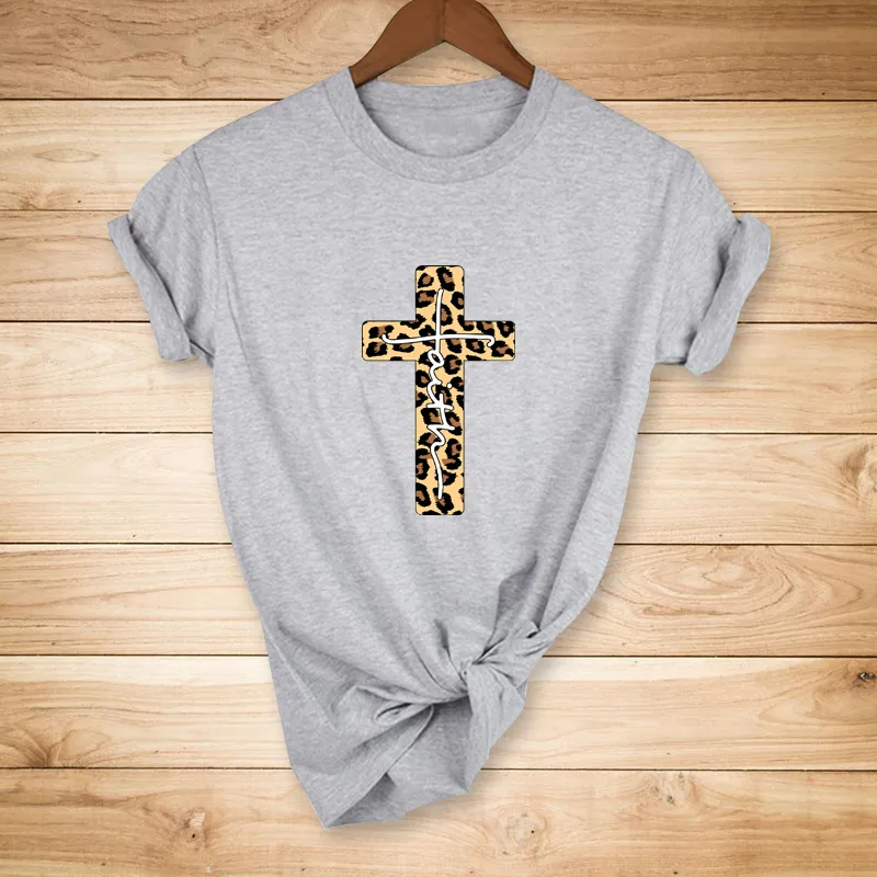 Fashion Leopard Cross Print Casual T-shirt display picture 4
