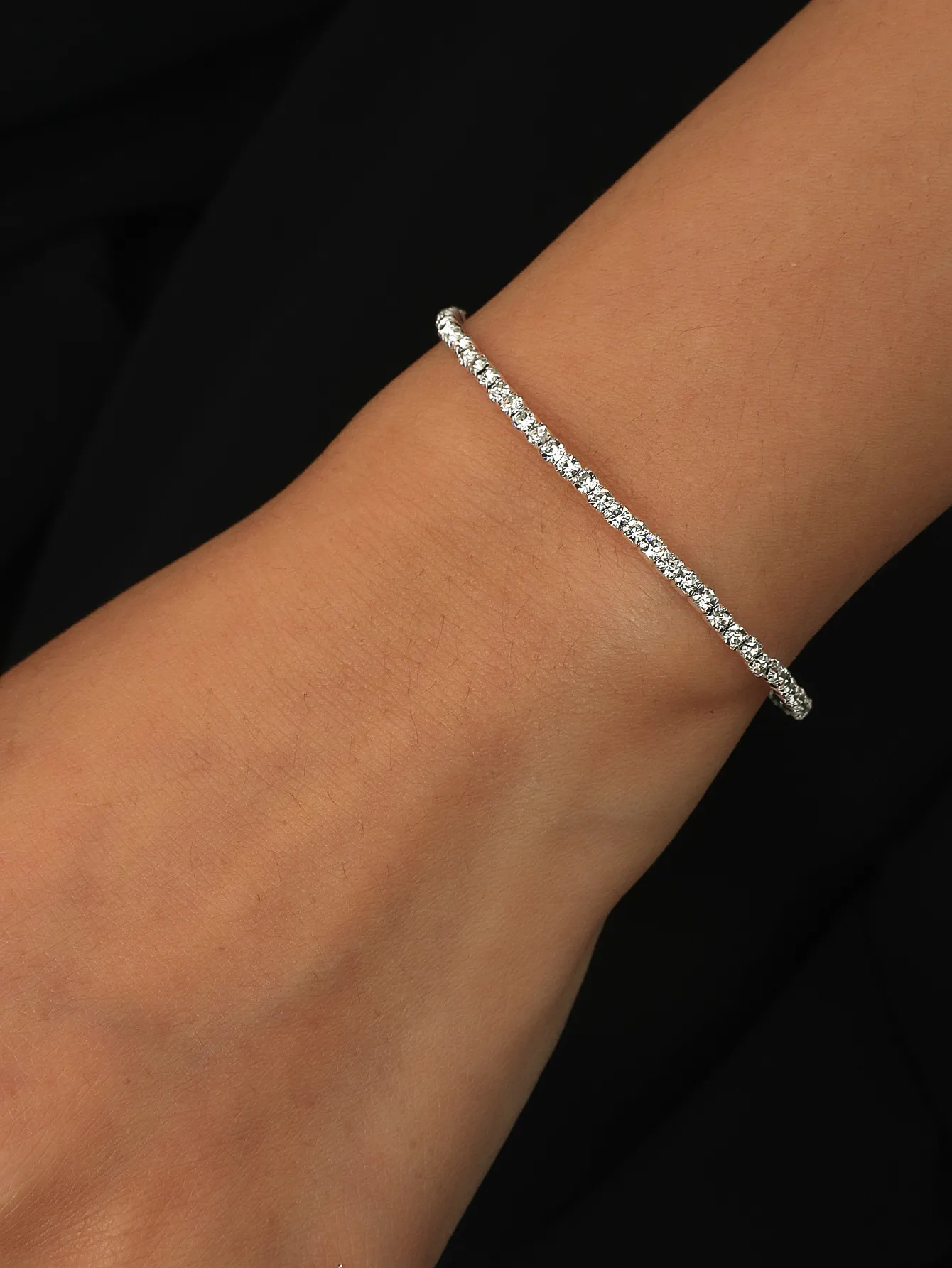 Simple Style Shiny Geometric Metal Artificial Diamond Women's Tennis Bracelet display picture 2