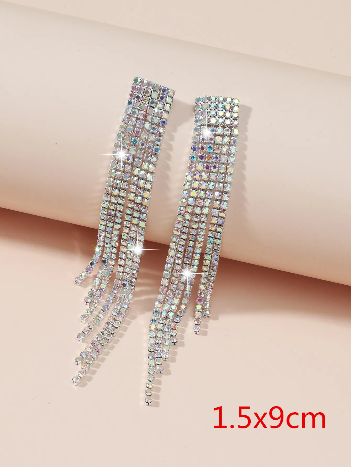 Fashion Flash Tassel Diamond Earrings Wholesale Nihaowholesale display picture 1