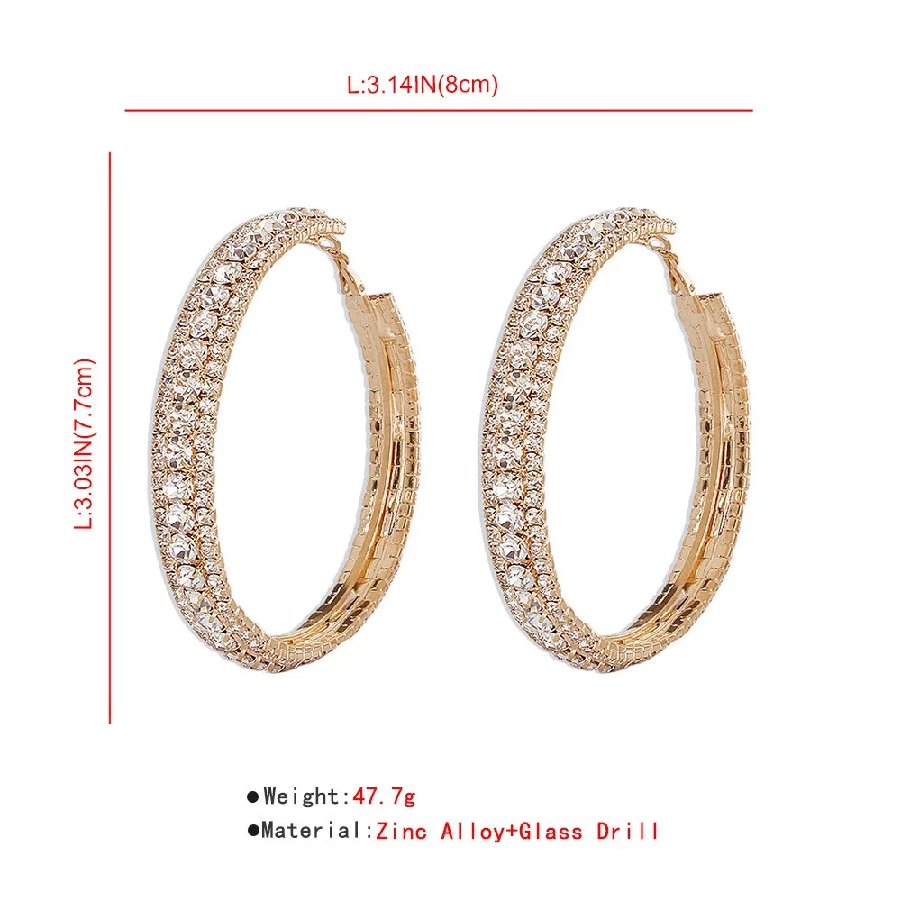 Fashion Full Rhinetone Light Luxury Geometric Simple Earrings display picture 1