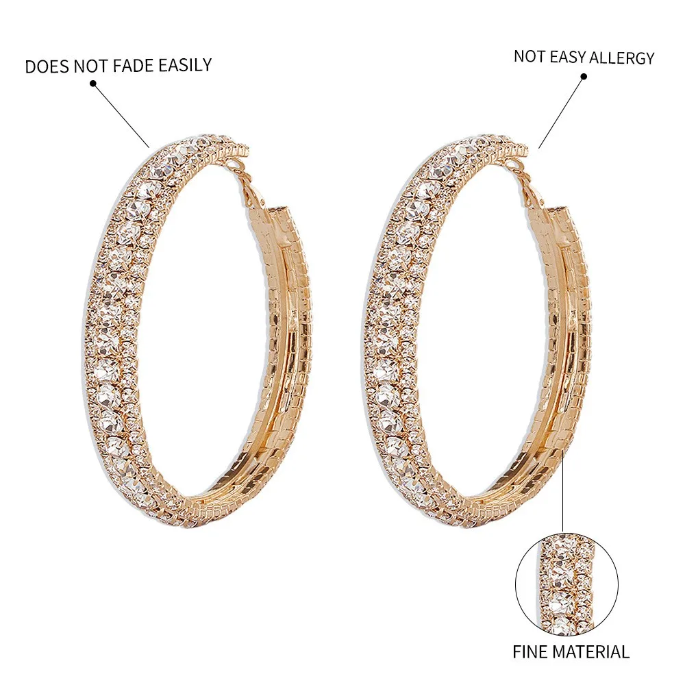 Fashion Full Rhinetone Light Luxury Geometric Simple Earrings display picture 2