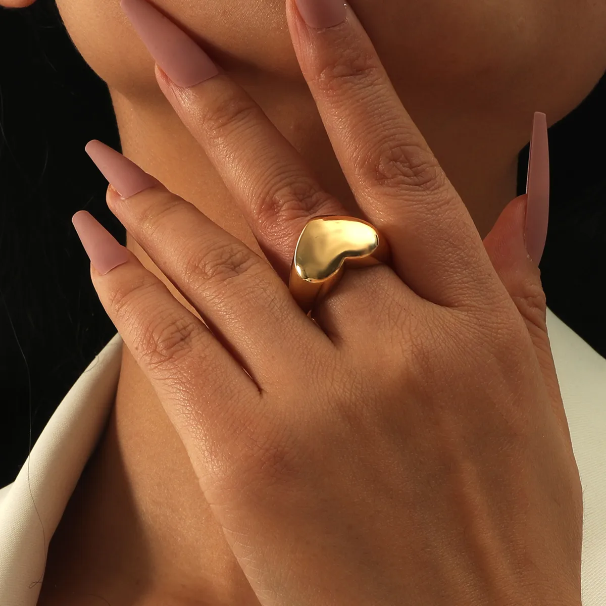 Wholesale Jewelry Simple Style Heart Alloy Open Rings display picture 1
