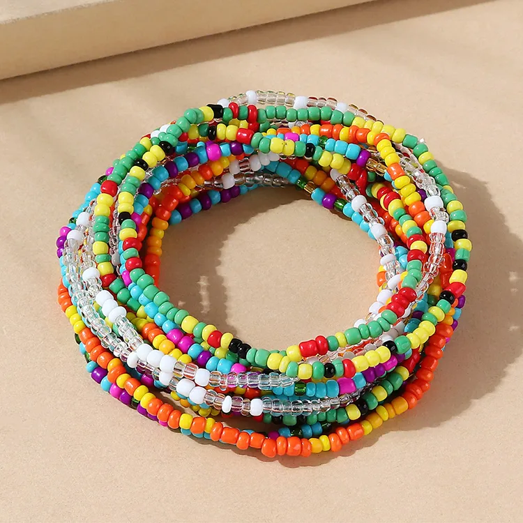 French Ethnic Style Retro Rice Beads All-match Creative Anklet Set display picture 1