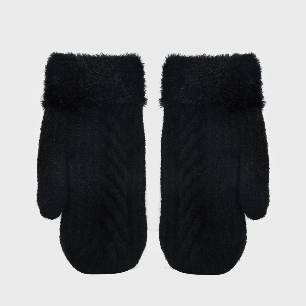 Unisex Fashion Color Block Knit Warm Plush Gloves 1 Pair display picture 4