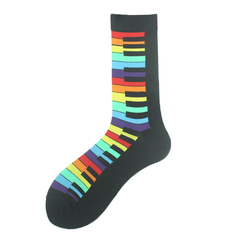 All Polyester Socks   Fashion Brand Animal Music Pepper Pattern Fashionable Polyester Socks Men's Medium Polyester Socks display picture 31