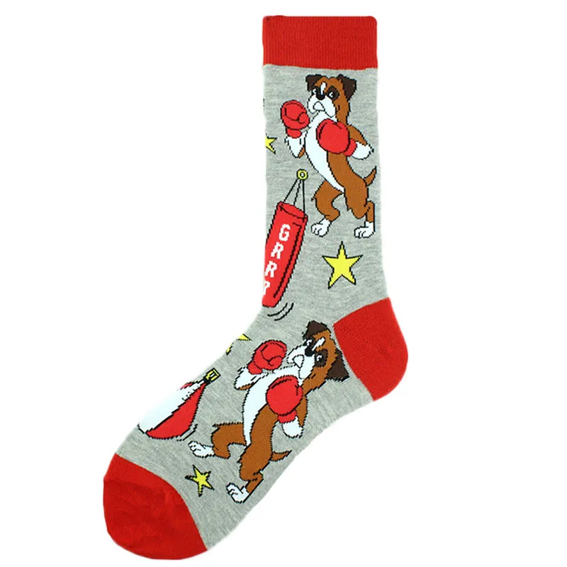 All Polyester Socks   Fashion Brand Animal Music Pepper Pattern Fashionable Polyester Socks Men's Medium Polyester Socks display picture 25