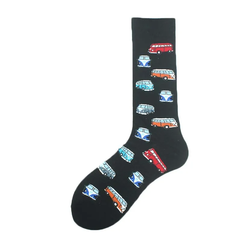All Polyester Socks   Fashion Brand Animal Music Pepper Pattern Fashionable Polyester Socks Men's Medium Polyester Socks display picture 16