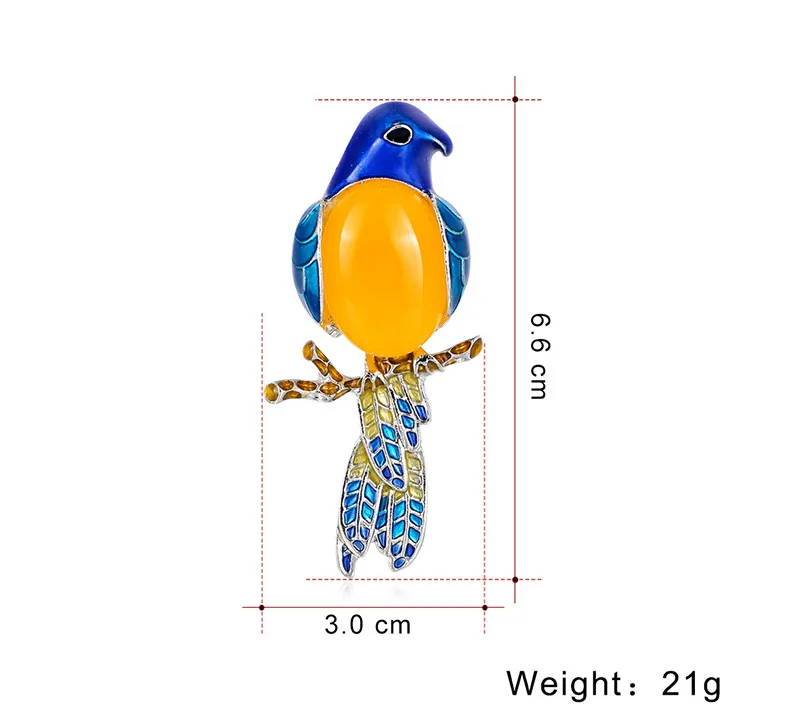 Fashion Cute Enamel Painting Oil Magpie Shaped Brooch Alloy display picture 1
