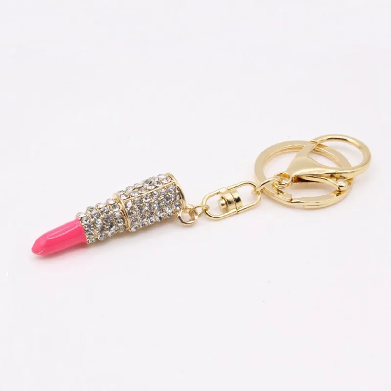 Rhinestone Drip Lipstick Keychain display picture 3