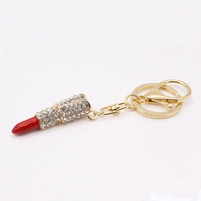 Rhinestone Drip Lipstick Keychain display picture 4
