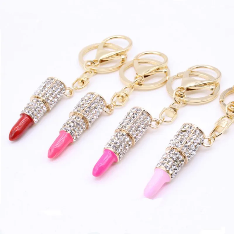 Rhinestone Drip Lipstick Keychain display picture 9