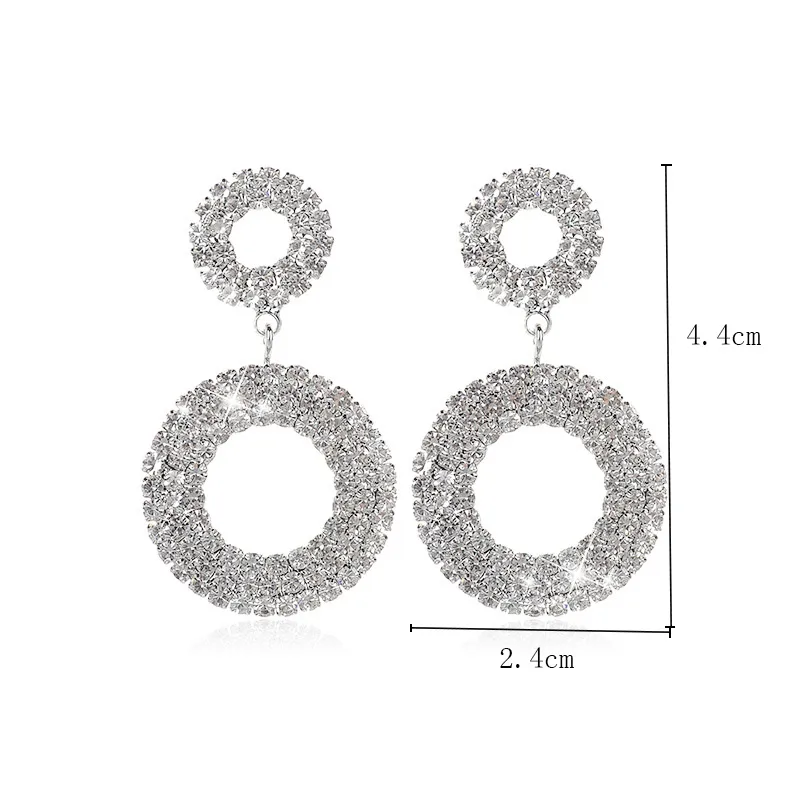 Geometric Temperament Claw Chain Rhinestone Hoop Earrings display picture 2