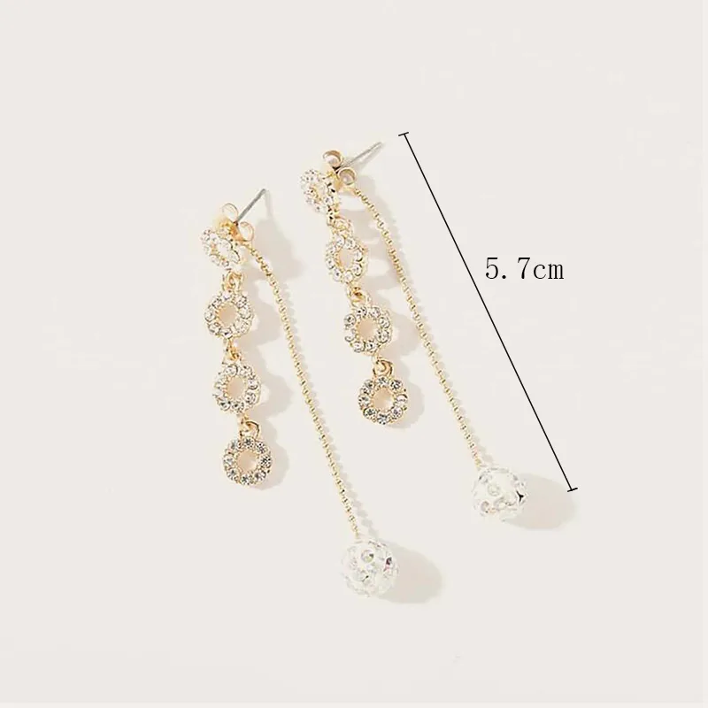 Rhinestone Clay Ball Tassel Stud Earrings display picture 6