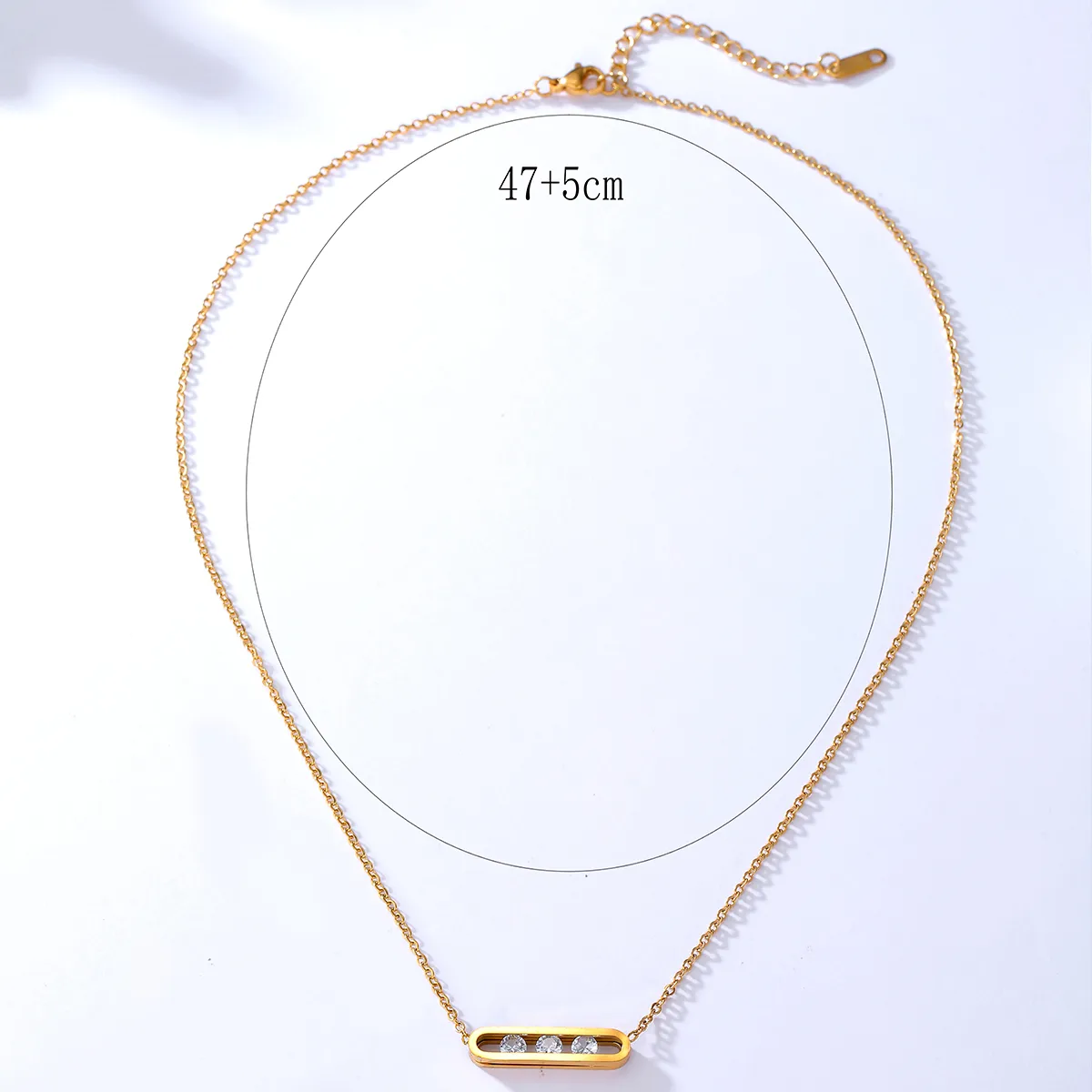 201 Stainless Steel 18K Gold Plated Simple Style Geometric Zircon display picture 3