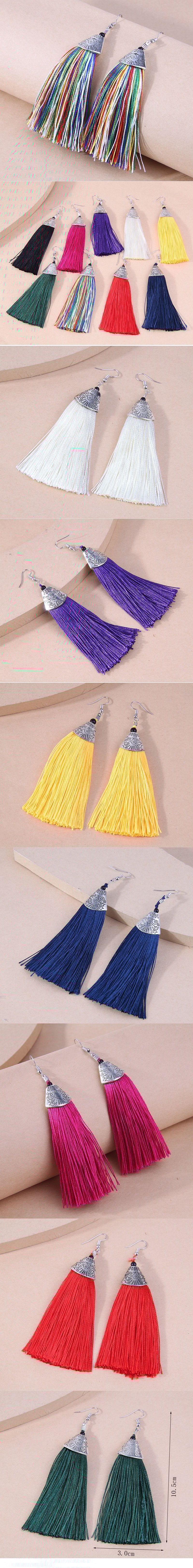 Simple Metal Fish Mouth Tassel Line Temperament Fashion Earrings display picture 1