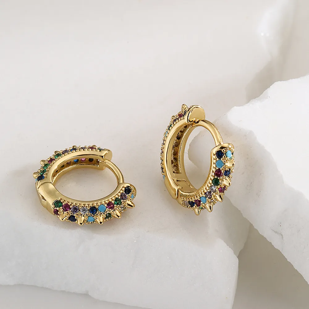 Fashion Star Moon Copper Dangling Earrings Inlay Zircon Copper Earrings display picture 3