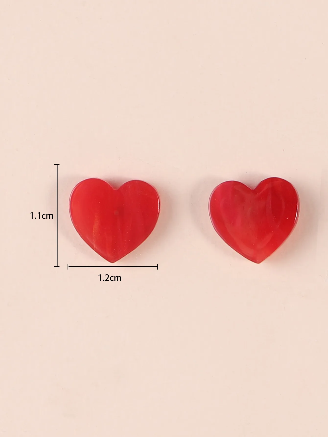 Simple Style Heart Shape Lightning Arylic Heart Arylic Ear Studs 1 Pair display picture 2