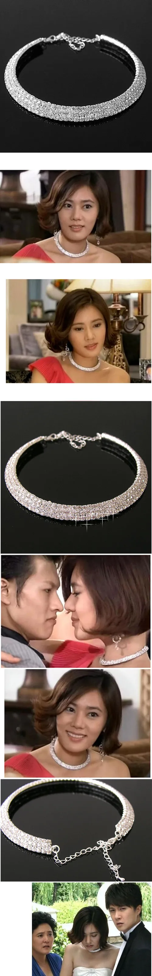 Fashion Solid Color Alloy Rhinestone Inlay Rhinestone Necklace 1 Piece display picture 1