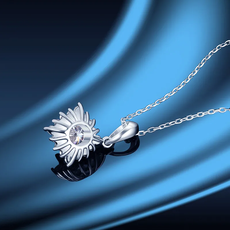925 Sterling Silver Artificial Gemstones Rhinestone Plating Geometric Necklace display picture 3