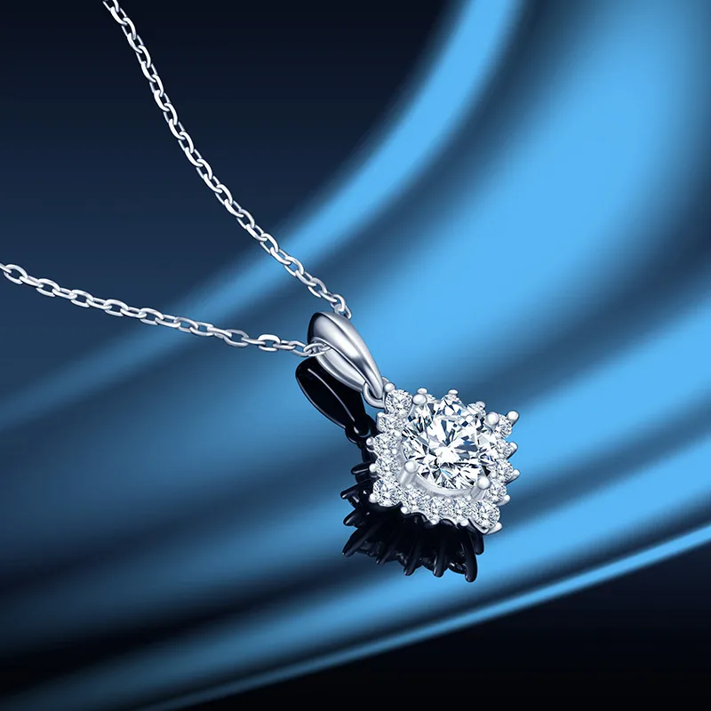 925 Sterling Silver Artificial Gemstones Rhinestone Plating Geometric Necklace display picture 4
