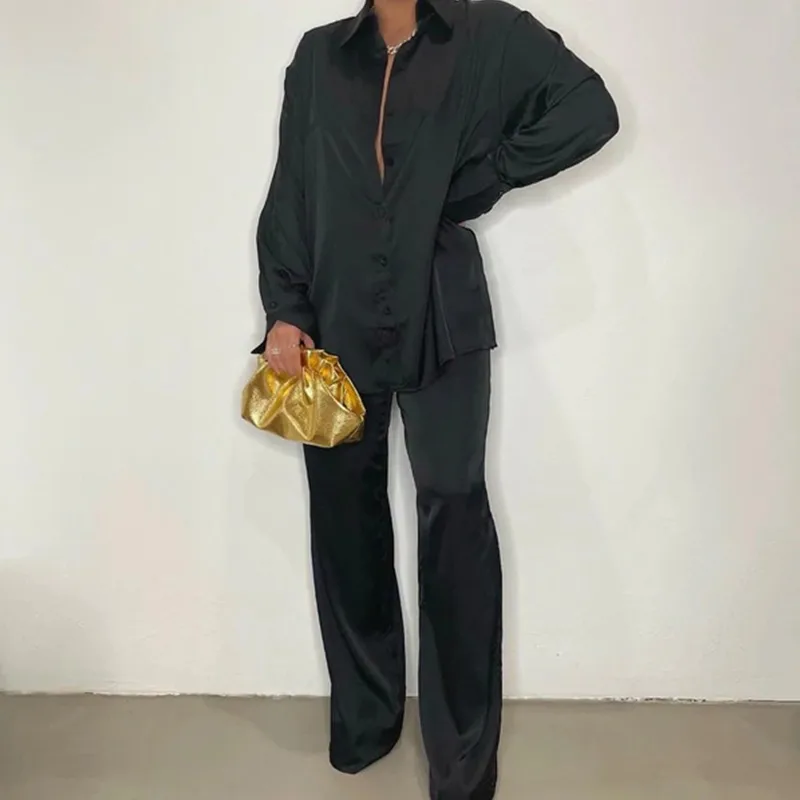 Casual Women'S Fashion Solid Color Polyester Front Button Pants Sets Pants Sets display picture 1