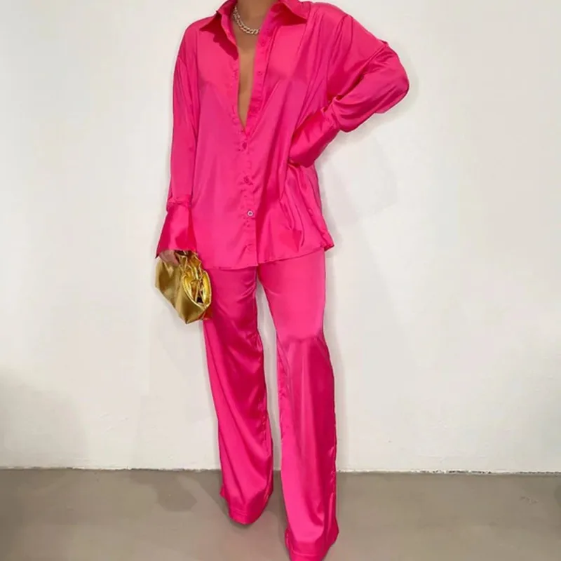 Casual Women'S Fashion Solid Color Polyester Front Button Pants Sets Pants Sets display picture 7