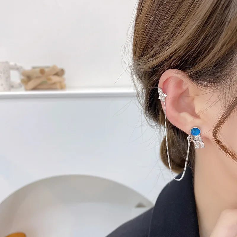 Fashion Astronaut Alloy Tassel Rhinestone Earrings display picture 5
