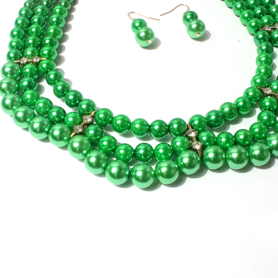 Elegant Geometric Imitation Pearl Beaded Layered Pearl Necklace display picture 7