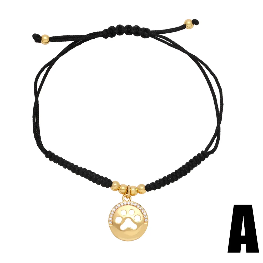 Simple Style Eye Rope Copper Plating Inlay Zircon 18k Gold Plated Unisex Bracelets display picture 3