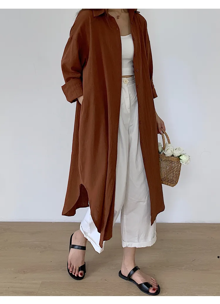 Women's Shirt Dress Casual Turndown Long Sleeve Solid Color Midi Dress Daily display picture 5