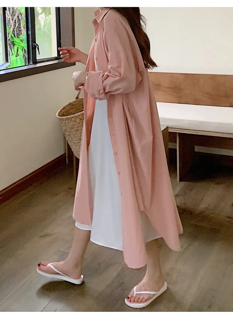 Women's Shirt Dress Casual Turndown Long Sleeve Solid Color Midi Dress Daily display picture 37