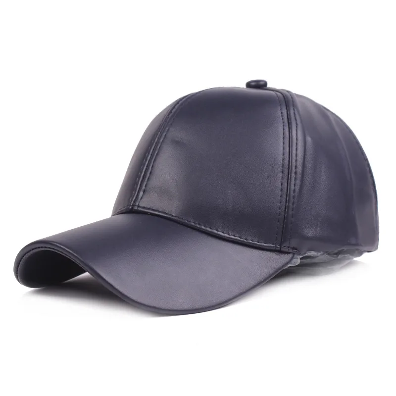 Solid Color PU Curved Leather Baseball Cap Trendy Men's Hat Peaked Cap Korean Style Hip Hop Hat Women's Hat Couple Sun Hat display picture 7