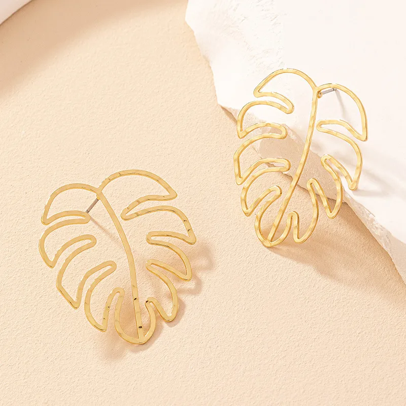 1 Pair Vintage Style Leaf Plating Alloy Ear Studs display picture 2