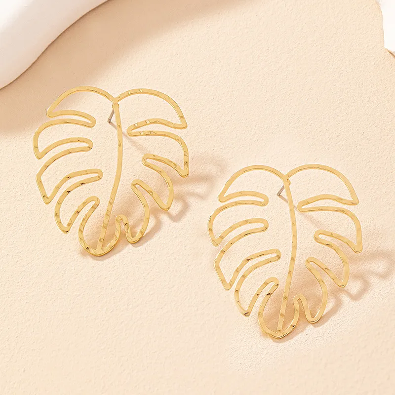 1 Pair Vintage Style Leaf Plating Alloy Ear Studs display picture 4