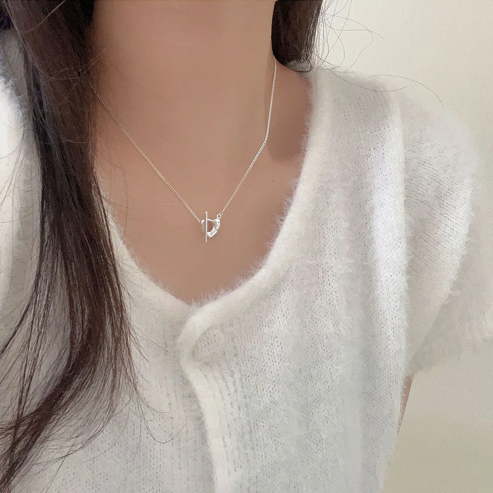 925 Sterling Silver Plating Solid Color Necklace Pendant display picture 5