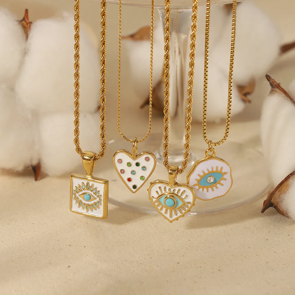 304 Stainless Steel Retro Polishing Plating Inlay Irregular Square Heart Shape Turquoise display picture 1