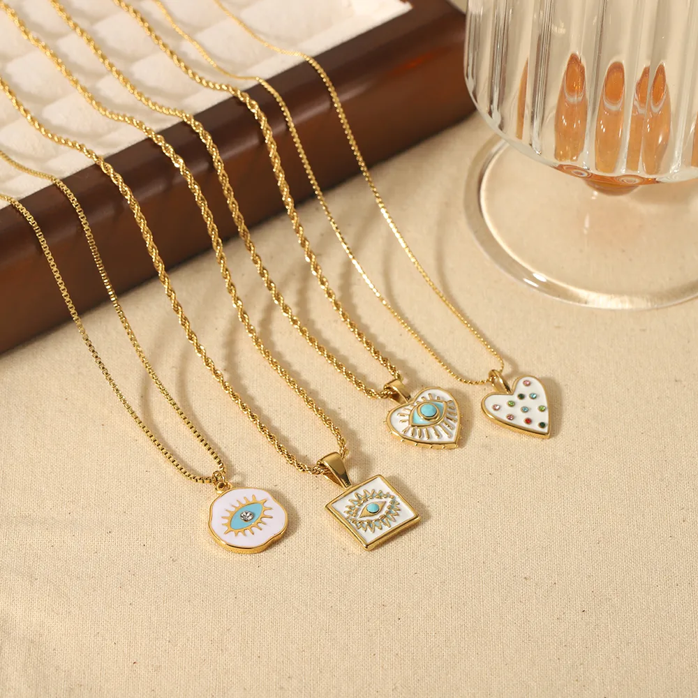 304 Stainless Steel Retro Polishing Plating Inlay Irregular Square Heart Shape Turquoise display picture 2