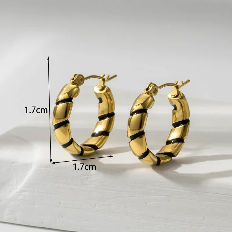 1 Pair Simple Style Round Water Droplets Strawberry Plating 304 Stainless Steel Drop Earrings display picture 4