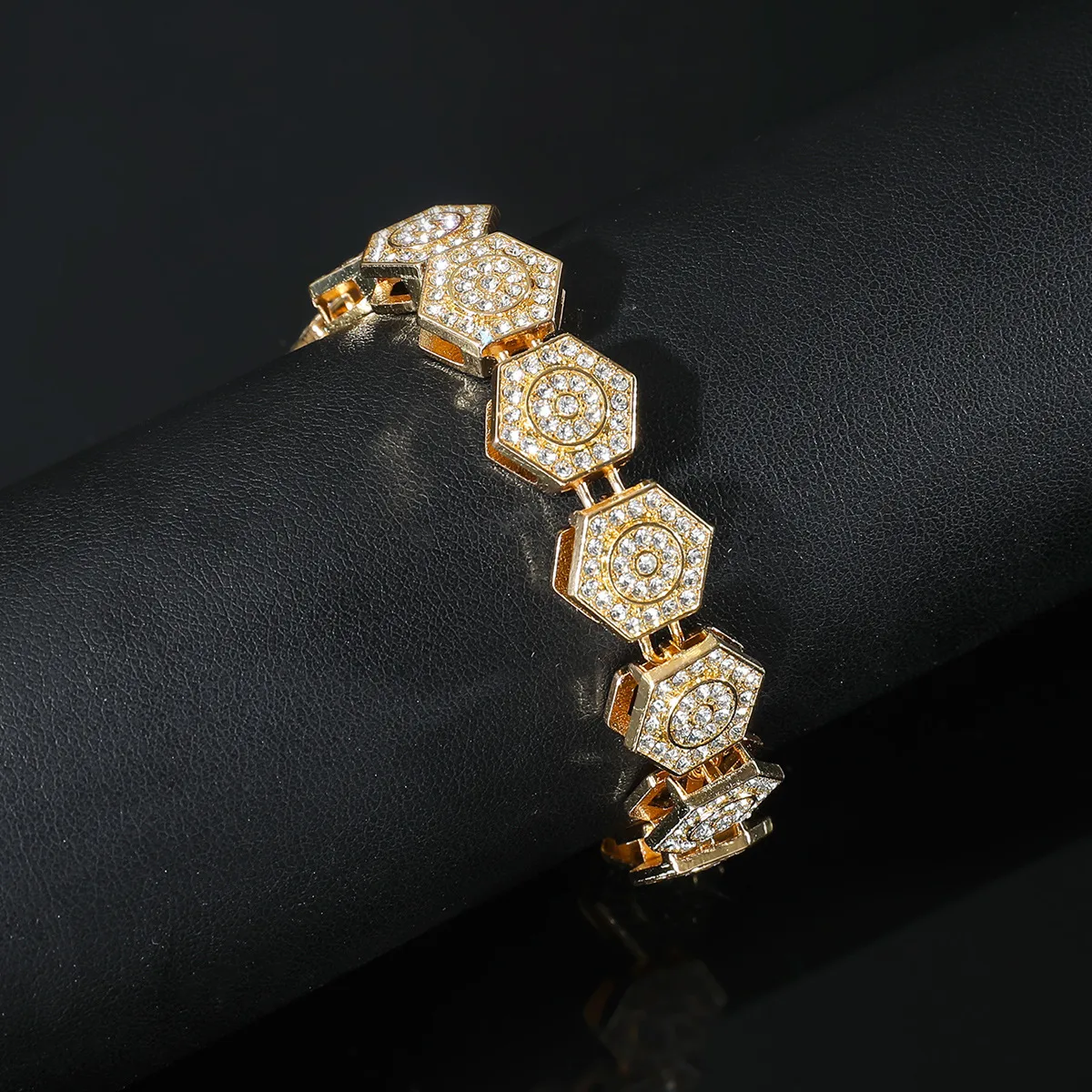 Hip-hop Geometric Alloy Inlay Zircon Men's Bracelets Necklace display picture 5
