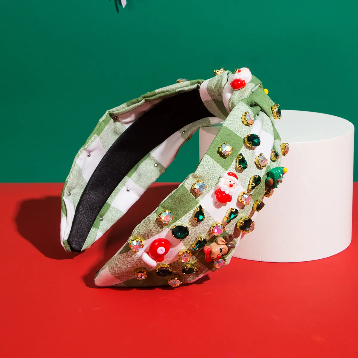 Christmas Streetwear Christmas Tree Santa Claus Elk Cloth Inlay Rhinestones Hair Band display picture 6