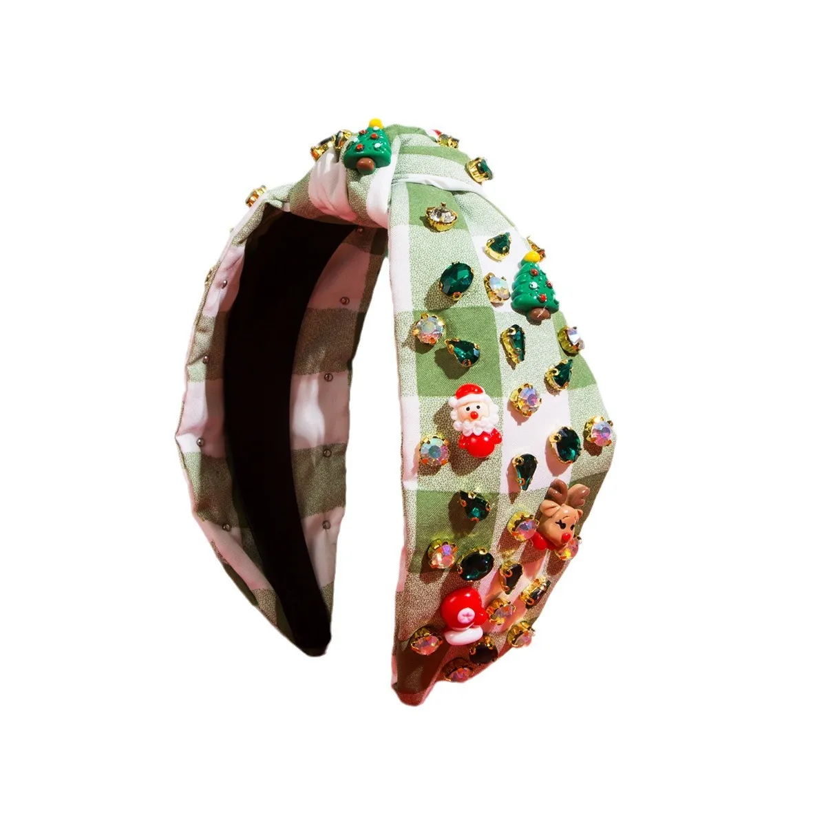 Christmas Streetwear Christmas Tree Santa Claus Elk Cloth Inlay Rhinestones Hair Band display picture 7