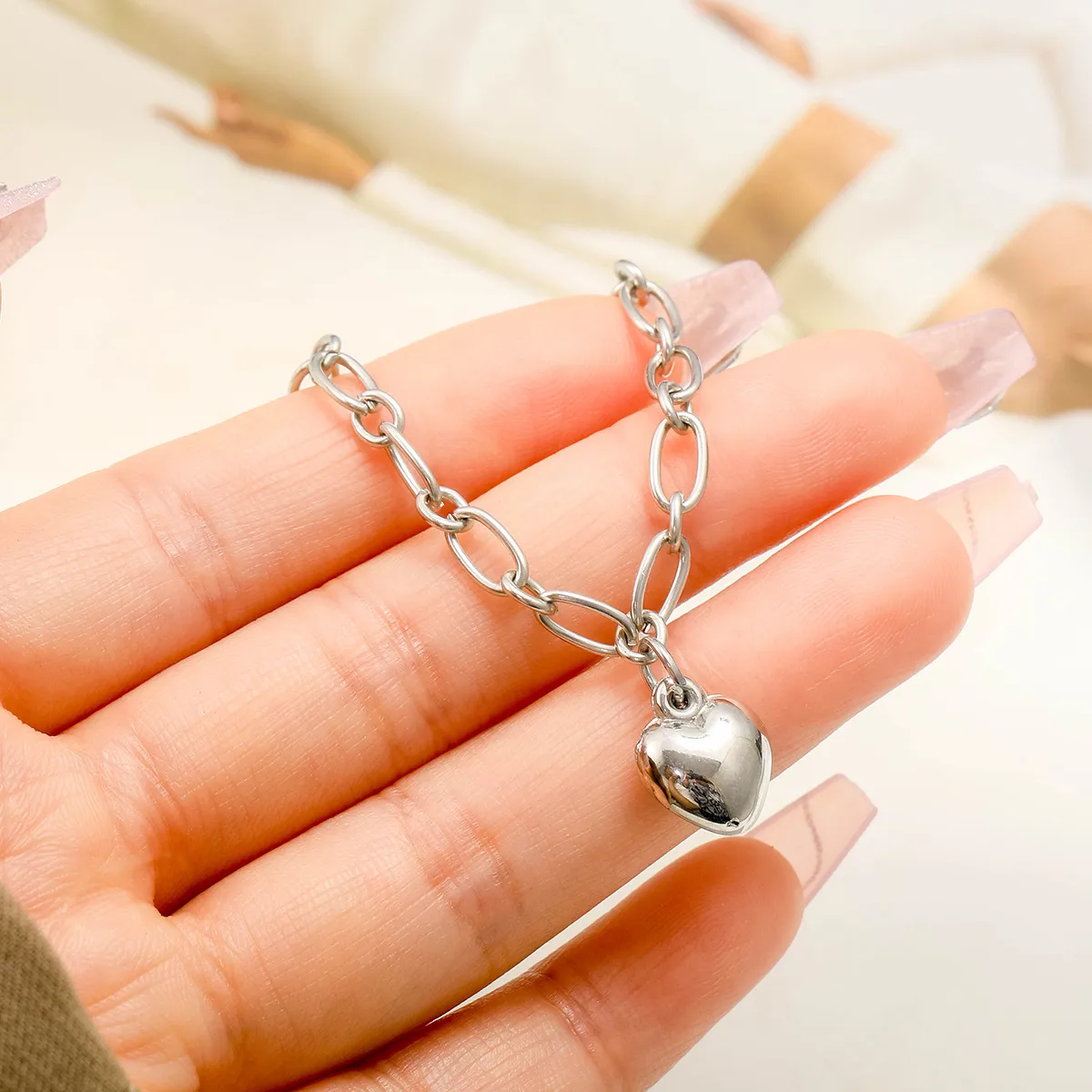 Simple Style Heart Shape Alloy Plating Women's Bracelets display picture 3